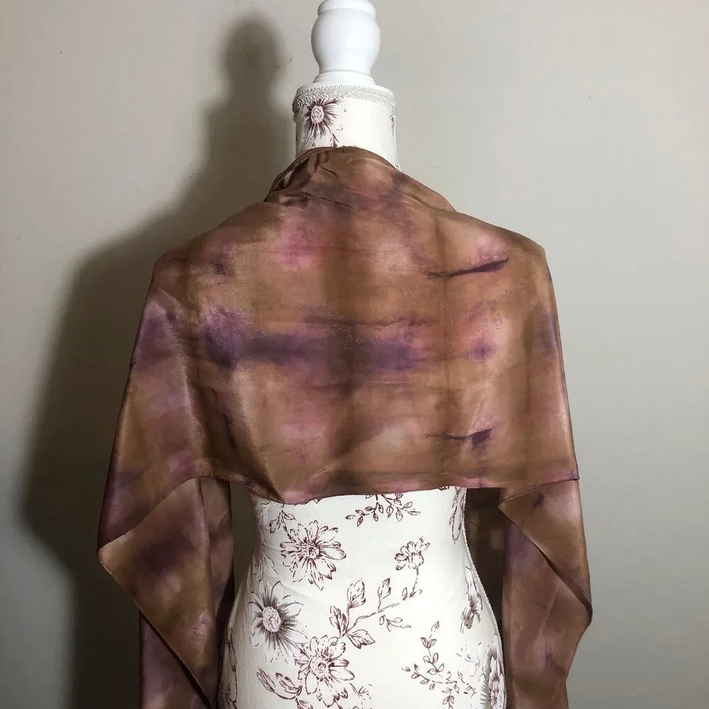✨ Elegant Hand-Dyed Silk Scarf with Unique Japanese Calligraphy ✨